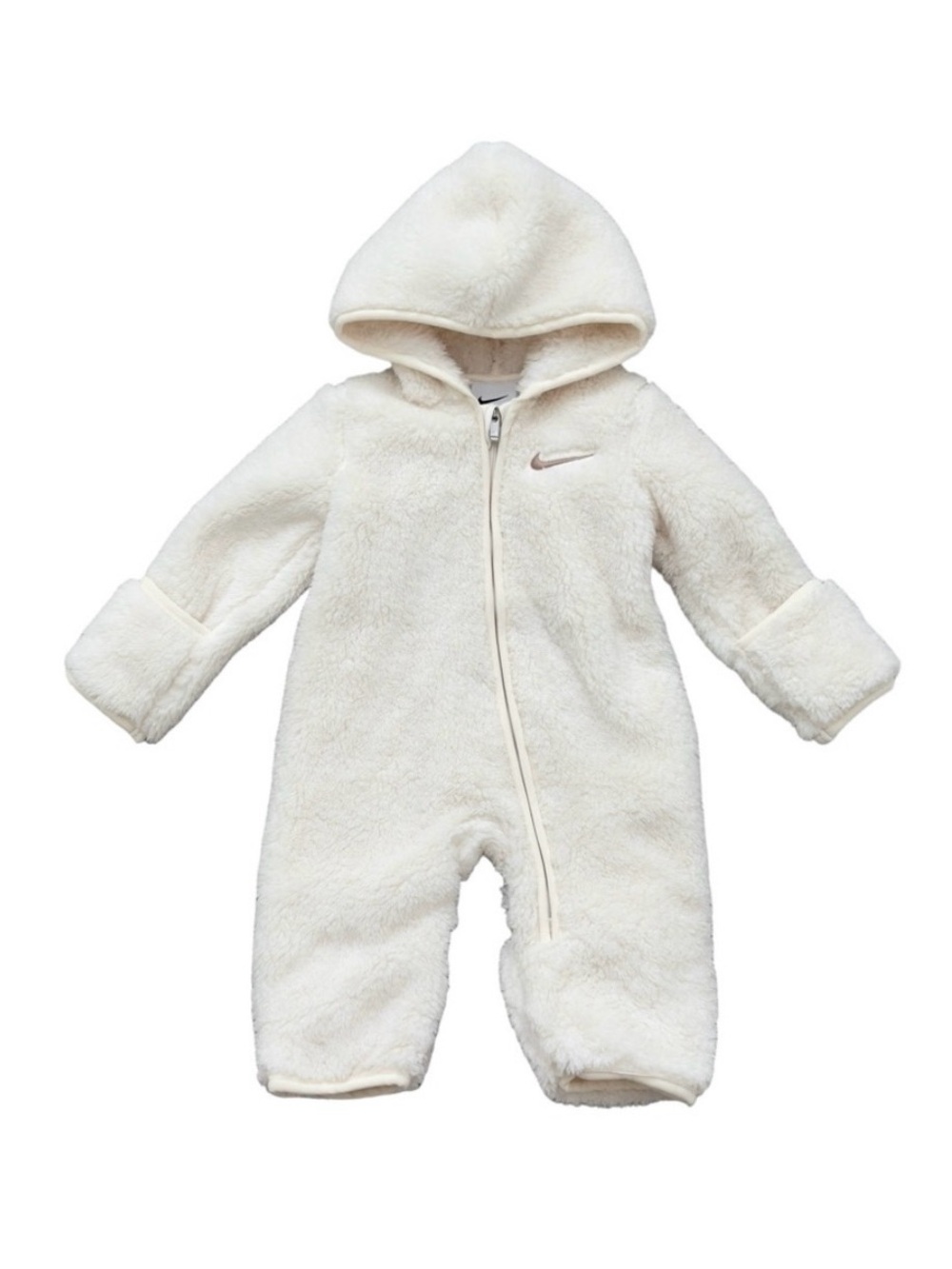Nike Cream Sherpa Hooded Baby One-Piece 3M